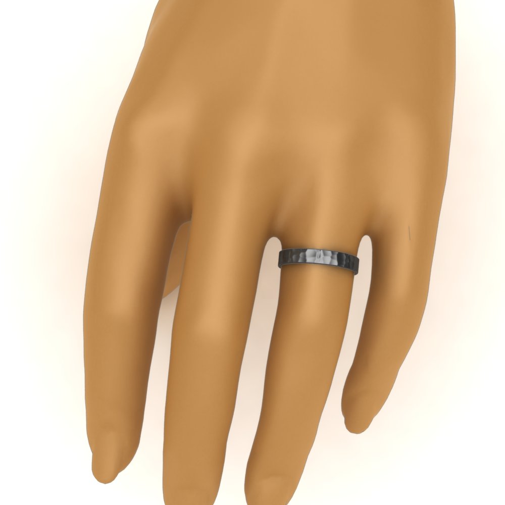 Hammered Wedding Band Comfort Fit 5 mm