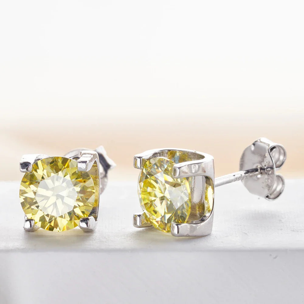 3ct D-Color Moissanite Necklace & Earrings Set Sterling Silver 925 Bridal Gift